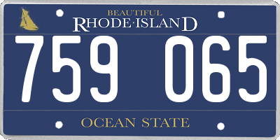 RI license plate 759065