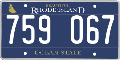 RI license plate 759067