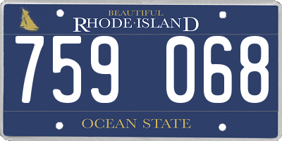 RI license plate 759068