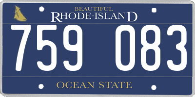 RI license plate 759083