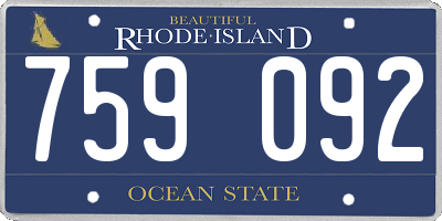 RI license plate 759092