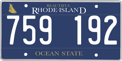 RI license plate 759192
