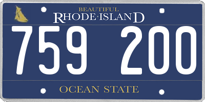 RI license plate 759200