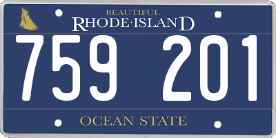 RI license plate 759201
