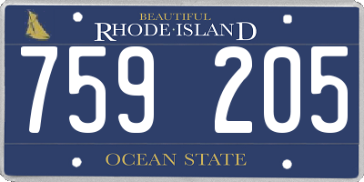 RI license plate 759205