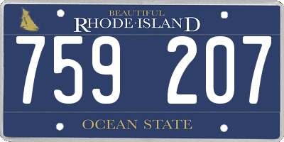 RI license plate 759207