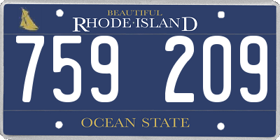 RI license plate 759209