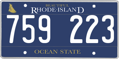 RI license plate 759223