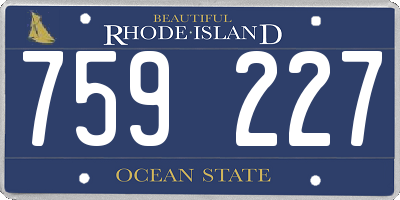 RI license plate 759227