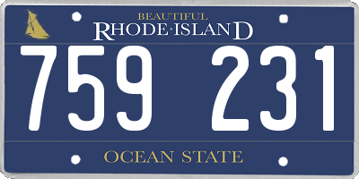 RI license plate 759231