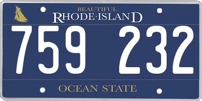 RI license plate 759232