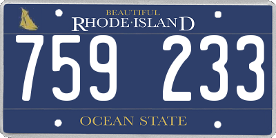 RI license plate 759233