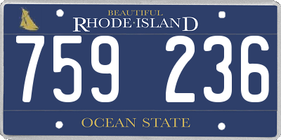 RI license plate 759236