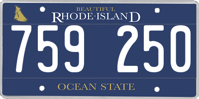 RI license plate 759250