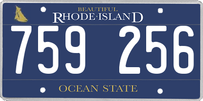 RI license plate 759256