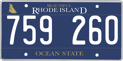 RI license plate 759260