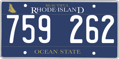 RI license plate 759262
