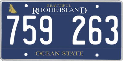 RI license plate 759263