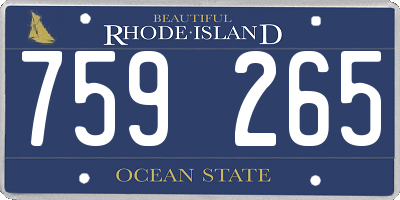RI license plate 759265