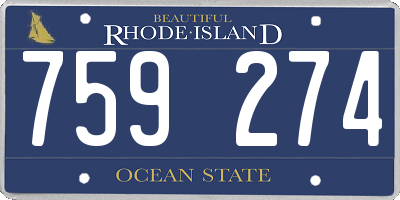 RI license plate 759274