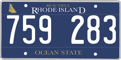 RI license plate 759283