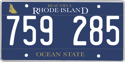 RI license plate 759285