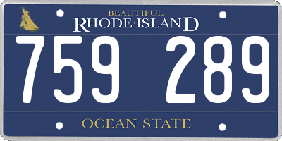 RI license plate 759289