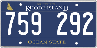 RI license plate 759292