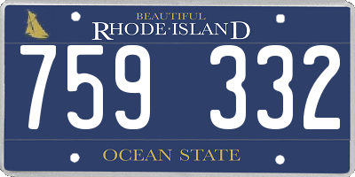 RI license plate 759332