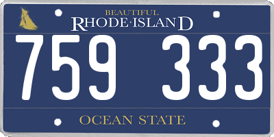 RI license plate 759333