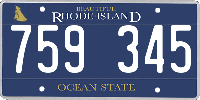 RI license plate 759345