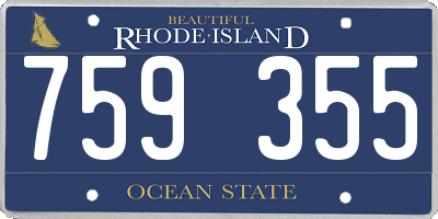RI license plate 759355
