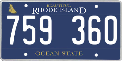 RI license plate 759360