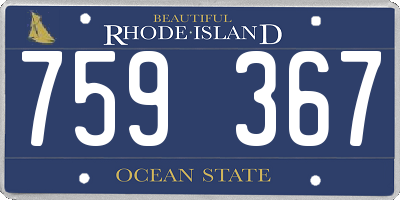RI license plate 759367