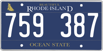 RI license plate 759387