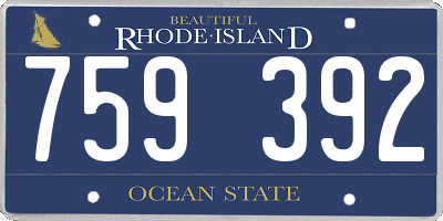 RI license plate 759392