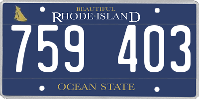 RI license plate 759403