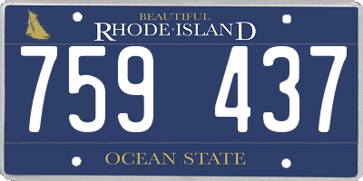 RI license plate 759437
