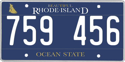 RI license plate 759456