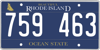 RI license plate 759463