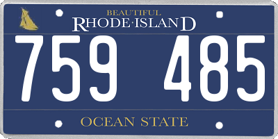 RI license plate 759485