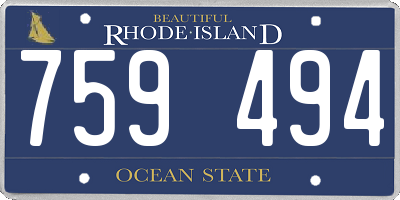 RI license plate 759494