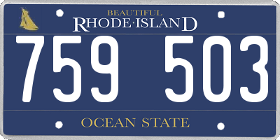RI license plate 759503