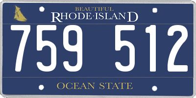 RI license plate 759512