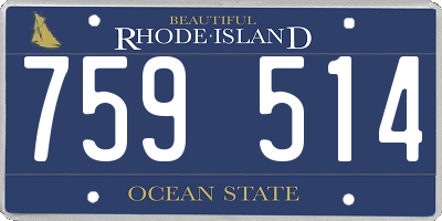RI license plate 759514