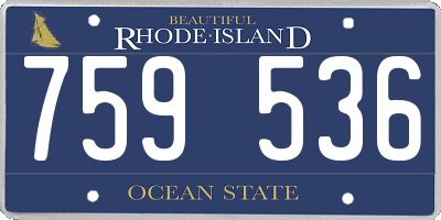 RI license plate 759536