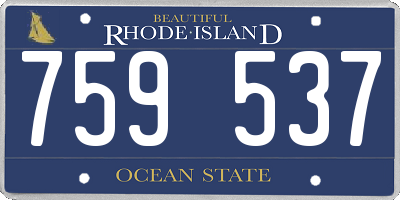 RI license plate 759537