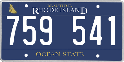 RI license plate 759541