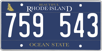 RI license plate 759543