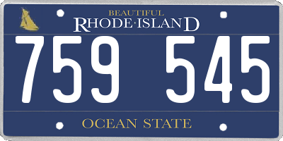 RI license plate 759545